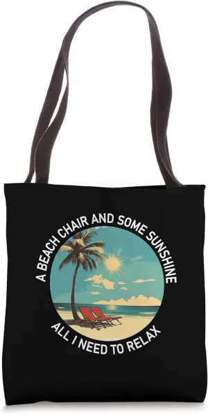Life Is Really Good Coconut Palm Trees Retro Tropical Summer Tote Bag