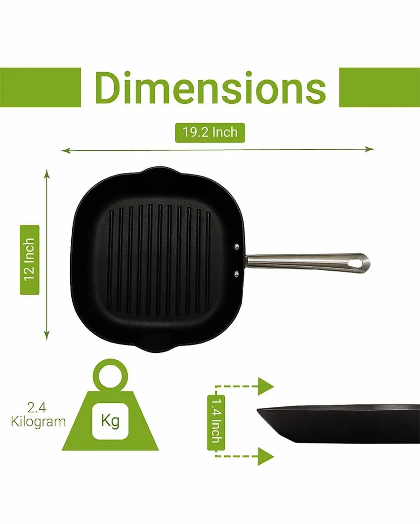 Light Weight Frypan With Grill Pan | Safe For All Cooktops