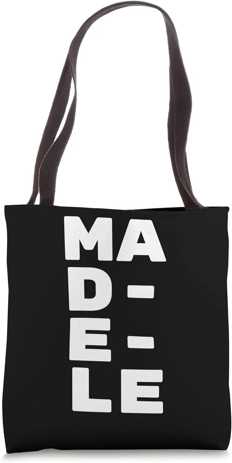 MADELEINE Personalized Retro Girls Custom MADELEINE Name Tote Bag