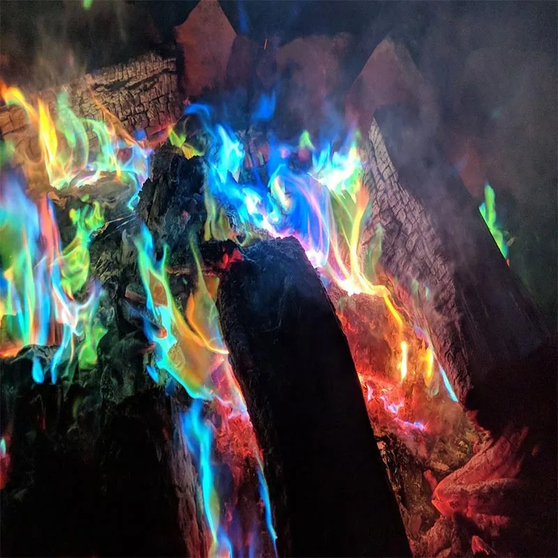 Magic Fire Tricks Colorful Flames Powder Bonfire Camping Survival