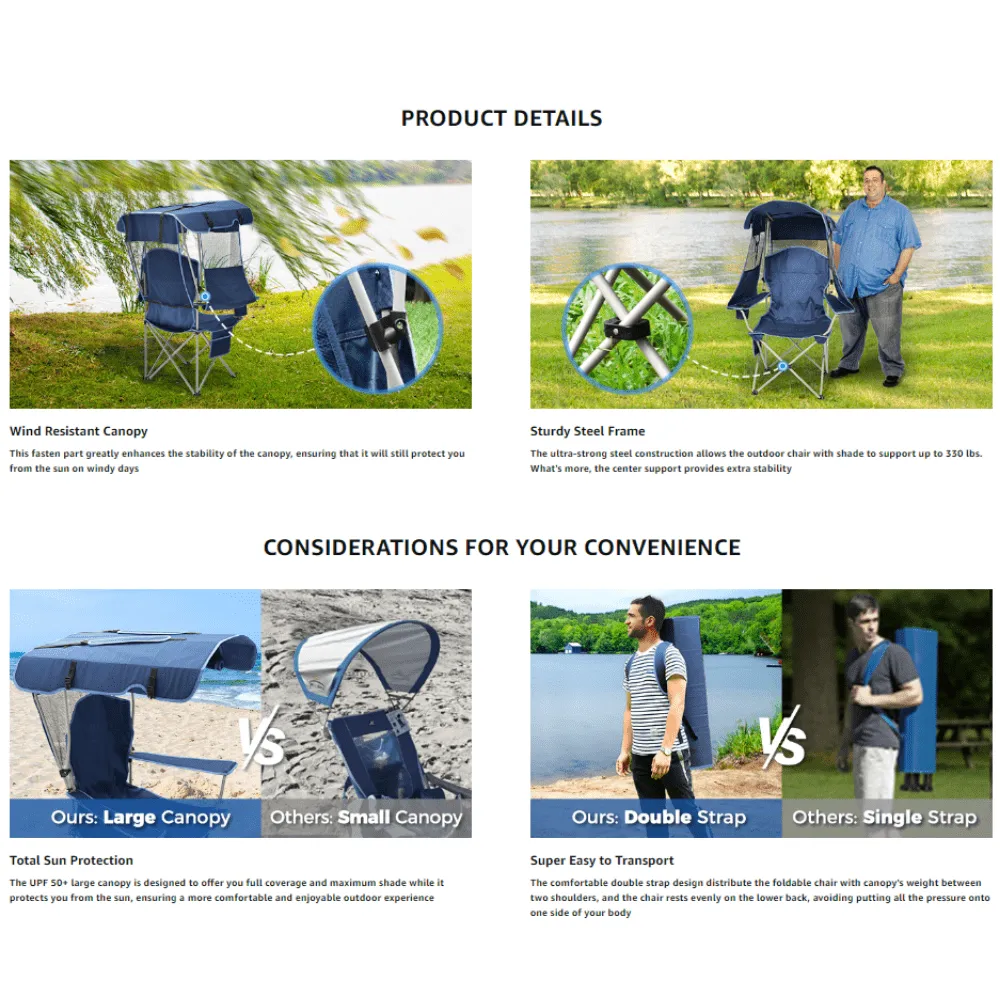 Mpow Outdoor Camping Chair Blue