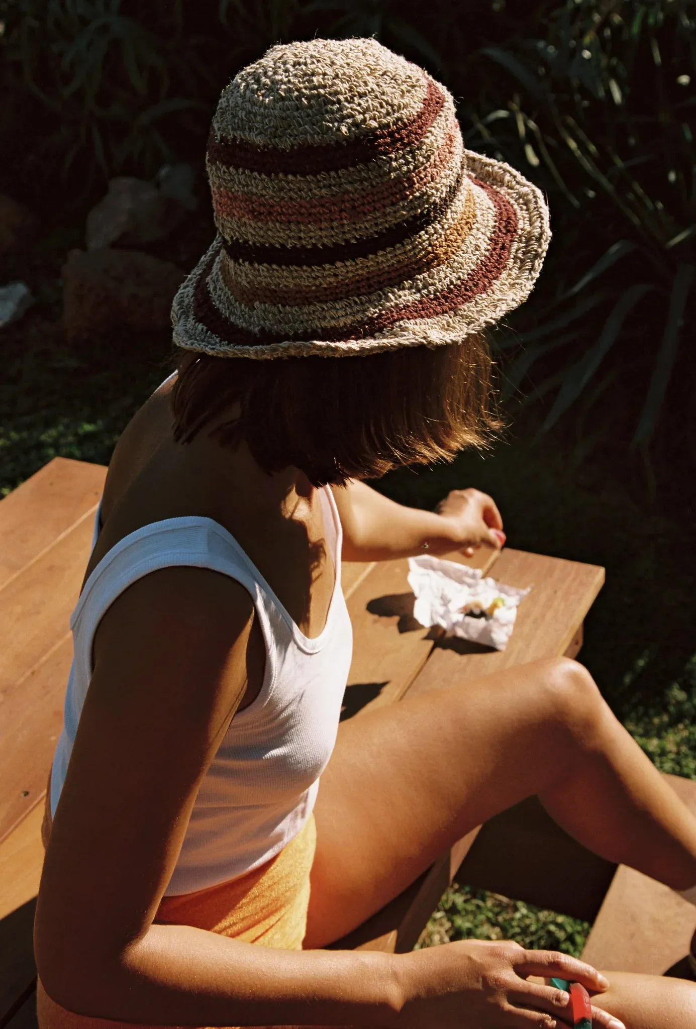 NEW COLOUR Samba   Cotton Woven Hat - by hobo & hatch - bucket - Stripe