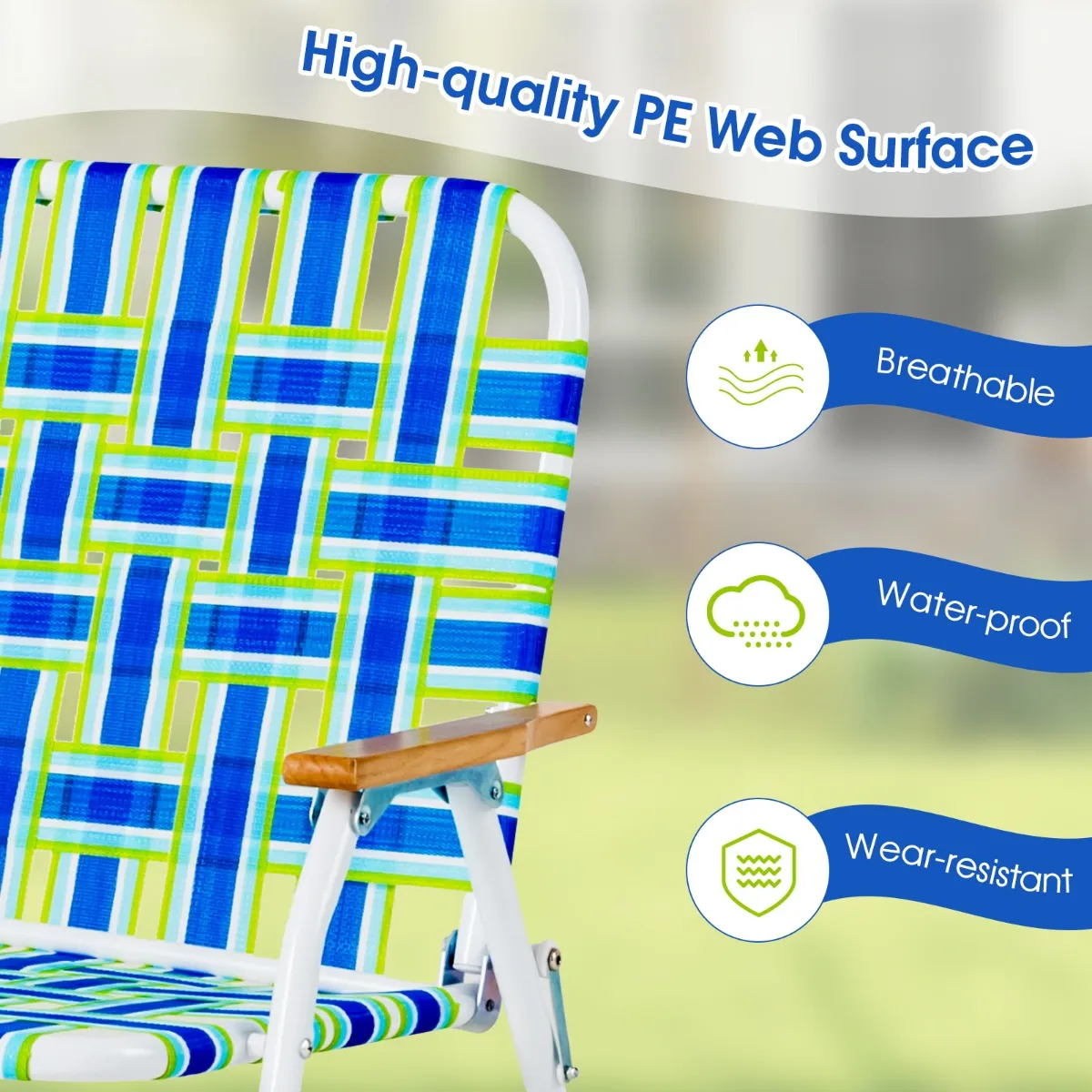 NNECW Outdoor Double Camping Chair with Armrest Support up to 300KG