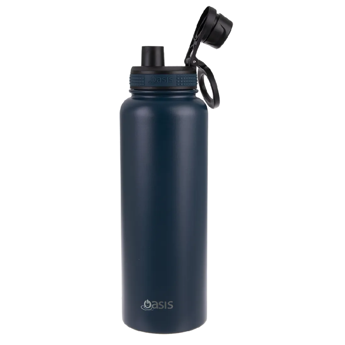 Oasis Stainless Steel Double Wall Insulated "challenger" Sports Bottle W/ Screw Cap 1.1l - Navy