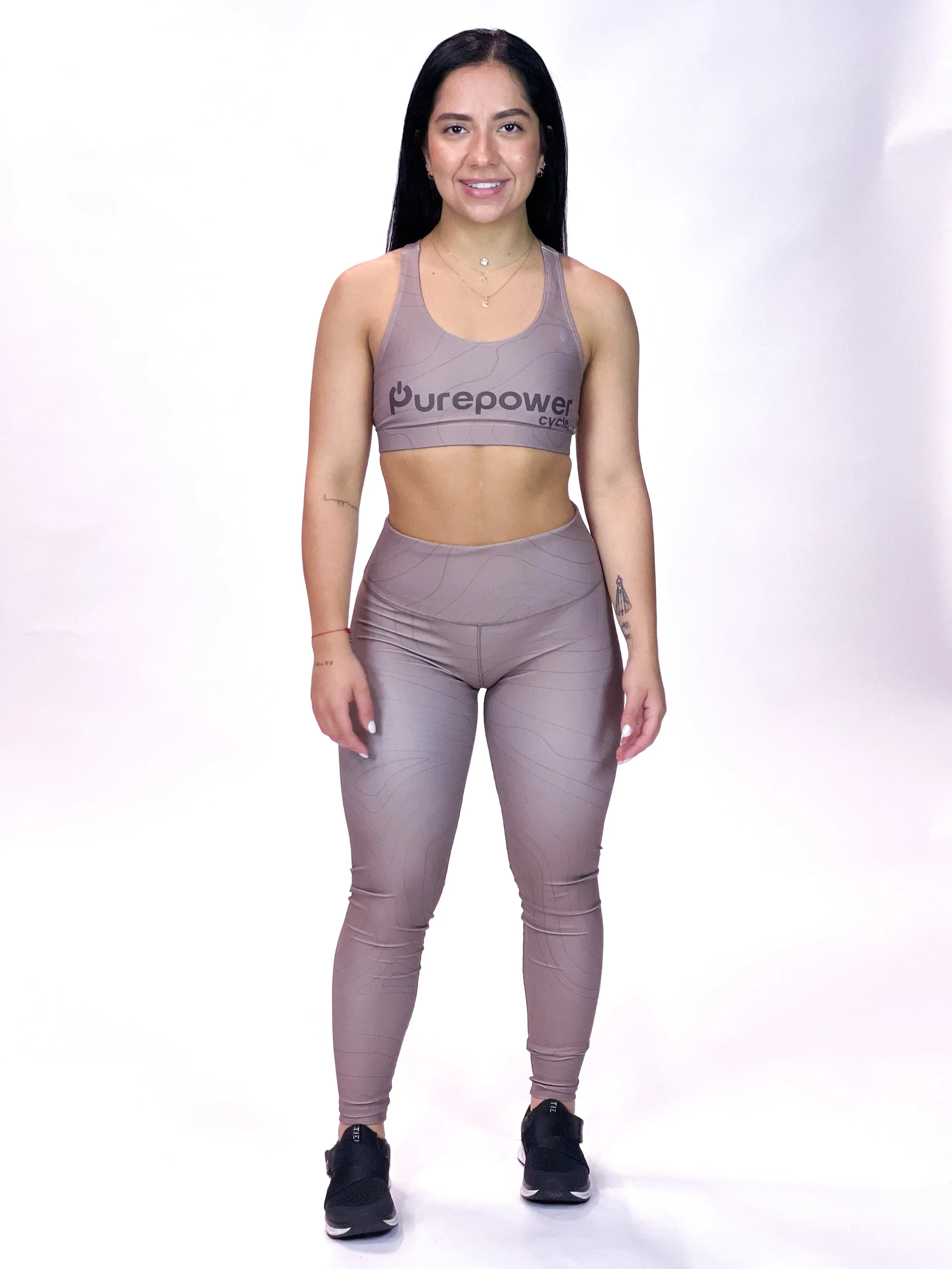 Performance High Waist Leggings Light Brown
