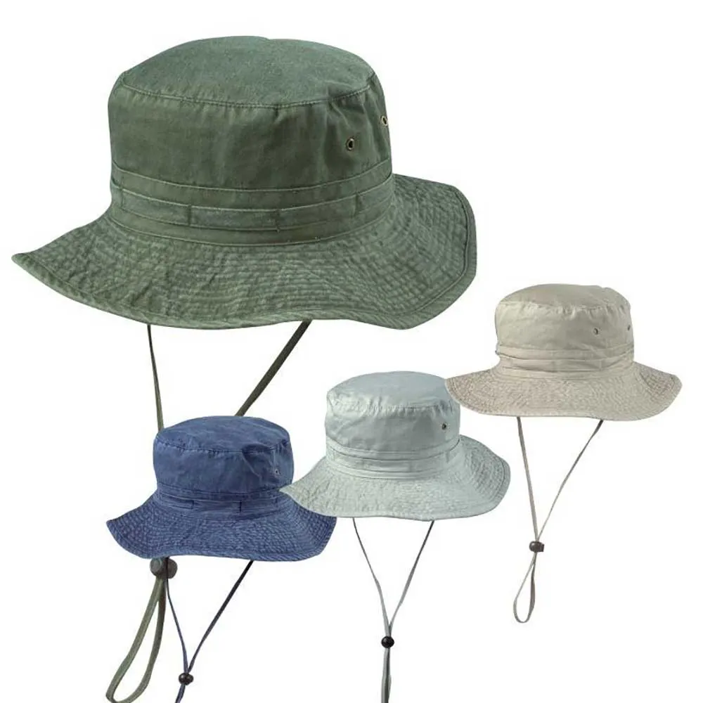 Pigment Dyed Twill Boonie Hat with Chin Cord - DPC Outdoor Hats