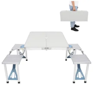 Portable Outdoor Camping Folding Aluminium Picnic Table with Chair