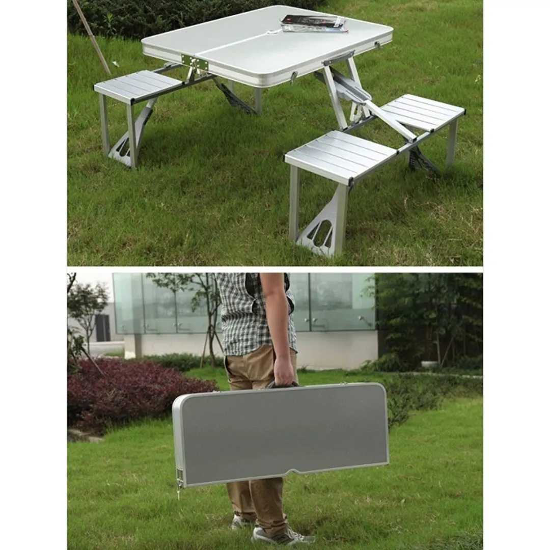 Portable Outdoor Camping Folding Aluminium Picnic Table with Chair