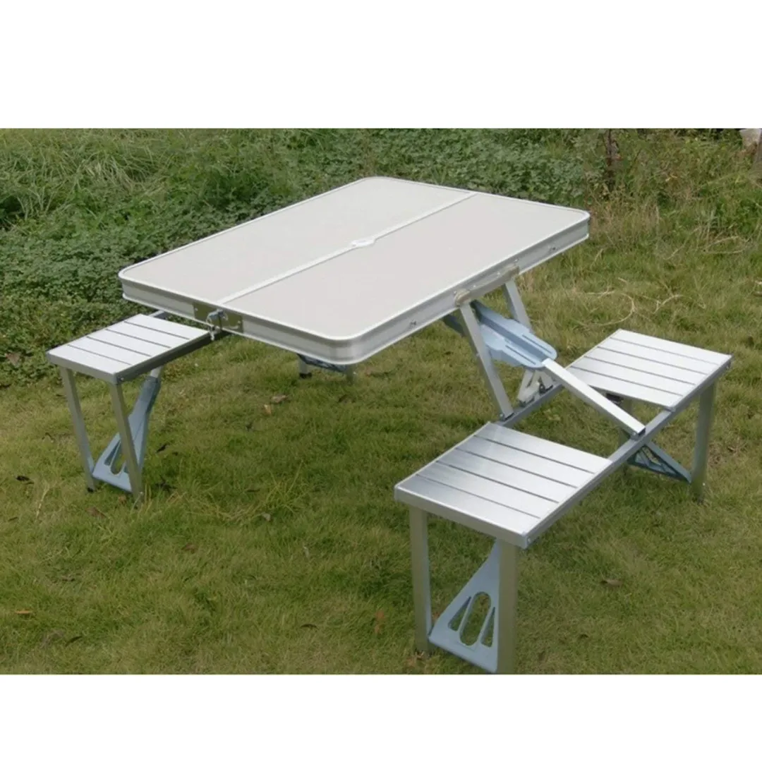 Portable Outdoor Camping Folding Aluminium Picnic Table with Chair