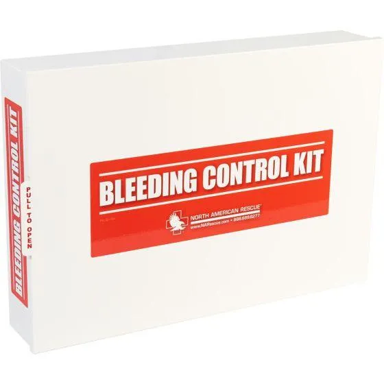 Public Access Bleeding Control Station - 8-PACK Nylon Pouch - Low Profile Metal Station