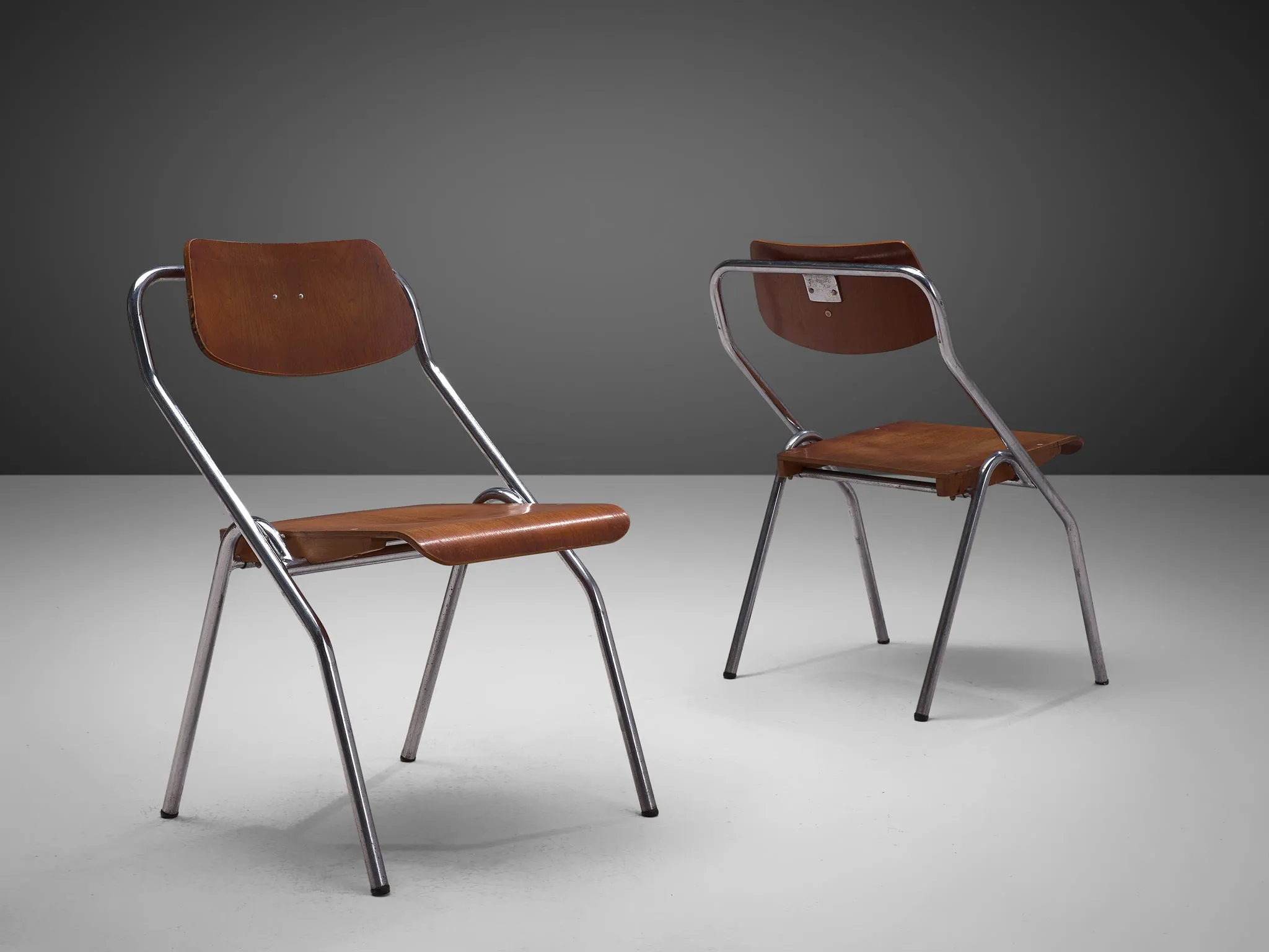 Set of Dutch Chairs with Tubular Frame
