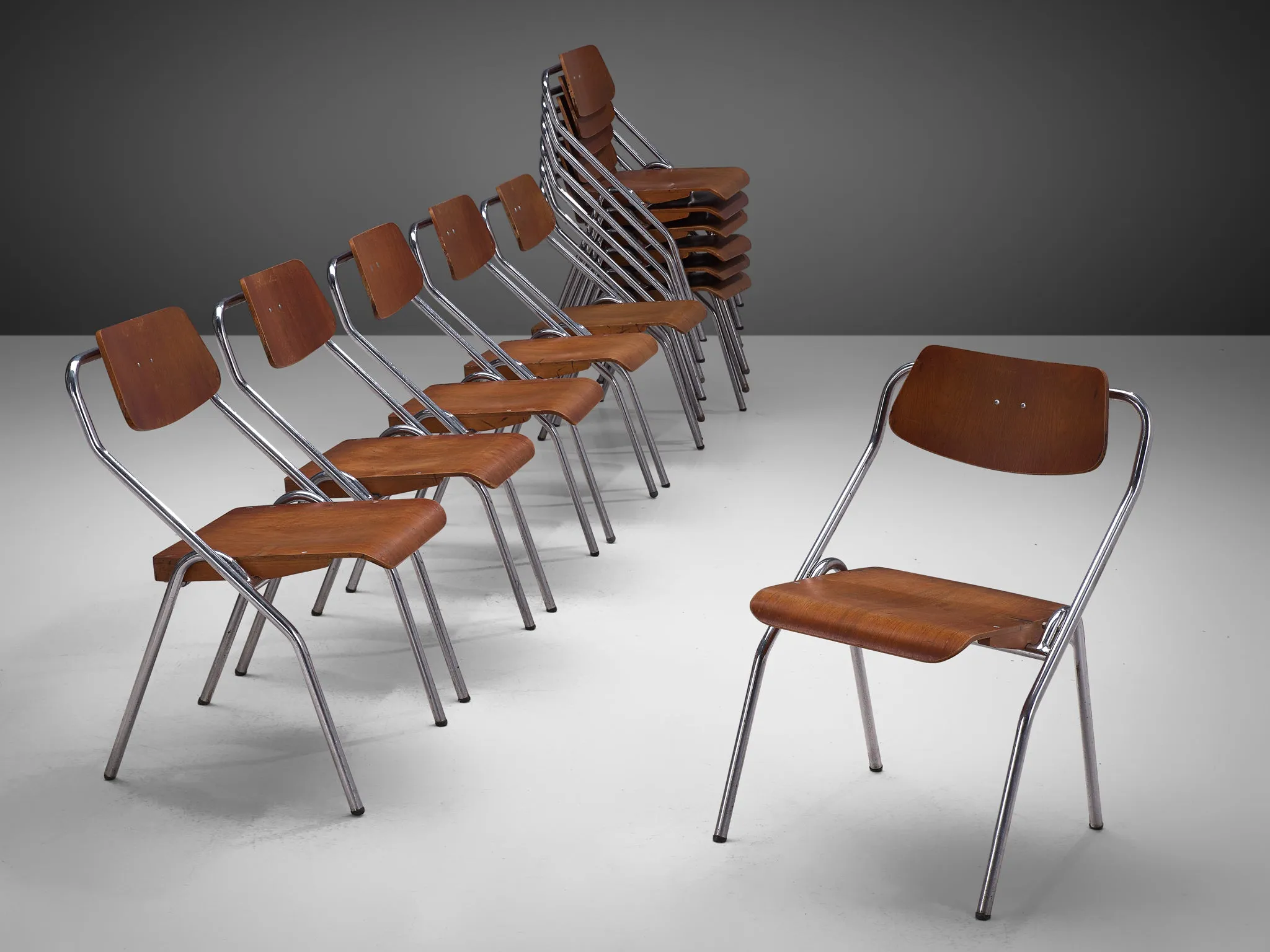 Set of Dutch Chairs with Tubular Frame