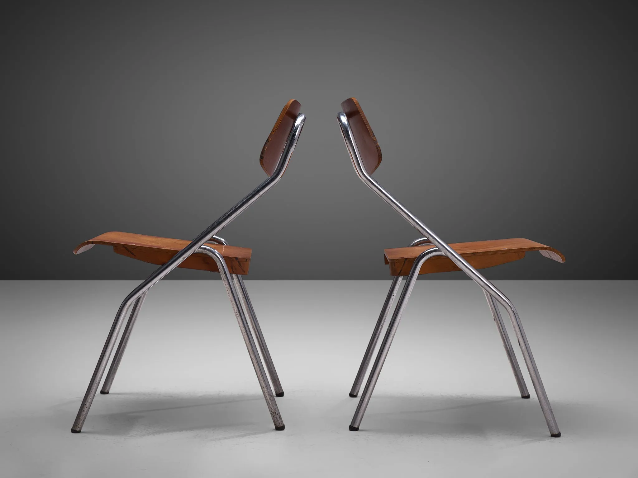 Set of Dutch Chairs with Tubular Frame