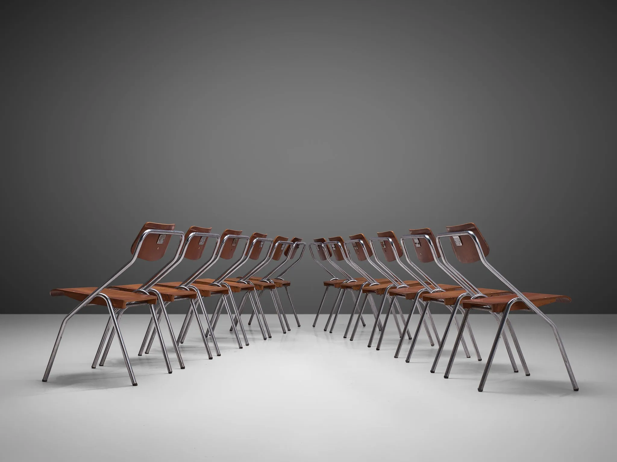 Set of Dutch Chairs with Tubular Frame