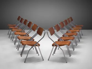 Set of Dutch Chairs with Tubular Frame