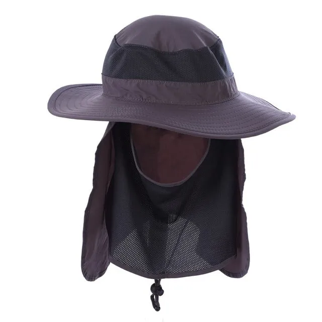 Sidiou Group Outdoor UV Protection All-round Buckle Hats Hiking Camping Face Neck Cover Cap