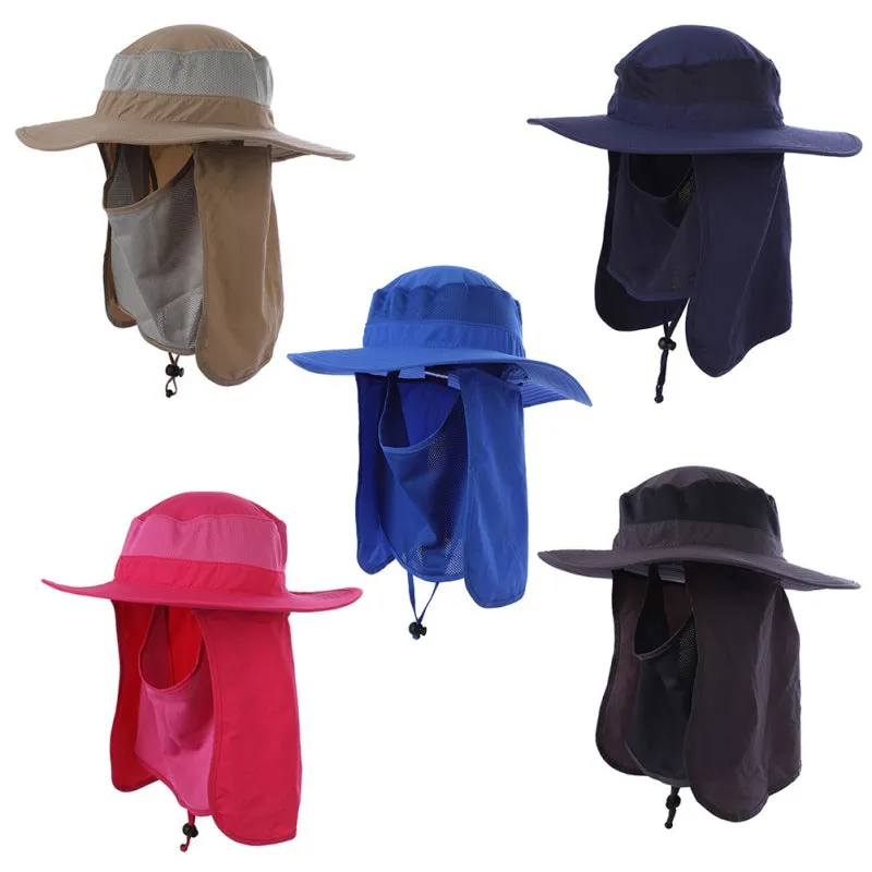 Sidiou Group Outdoor UV Protection All-round Buckle Hats Hiking Camping Face Neck Cover Cap