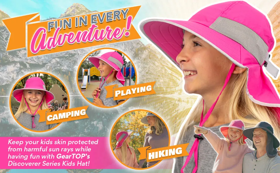 Sun Protection Hat for Kids with UPF 50  - Safety Headgear - Discoverer Series