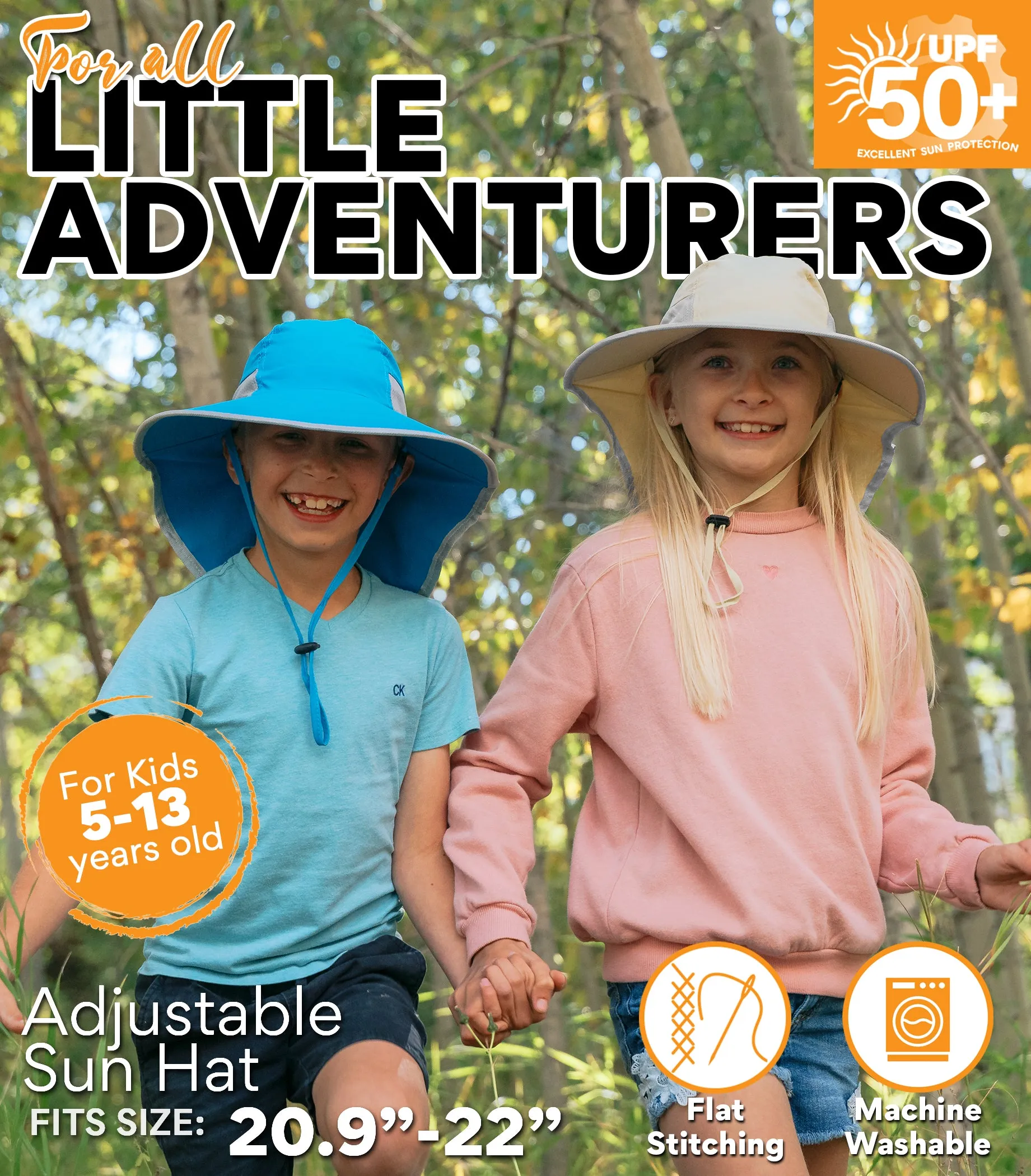 Sun Protection Hat for Kids with UPF 50  - Safety Headgear - Discoverer Series