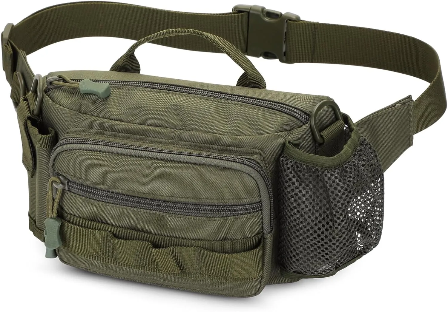 Tactical Fanny Pack Portable Military Waist Bum Bag for Men Women (#R-Army Green)