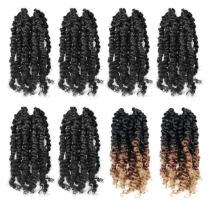 ToyoTress Tiana Passion Twist Hair - 6 Inch Combo Packs(1B-6P OT30/27-2P) Passion Twist Crochet Hair, Pre-Looped Pre-Twisted Synthetic Braiding Hair Extension (6 Inch, 1B-6P OT30/27-2P)