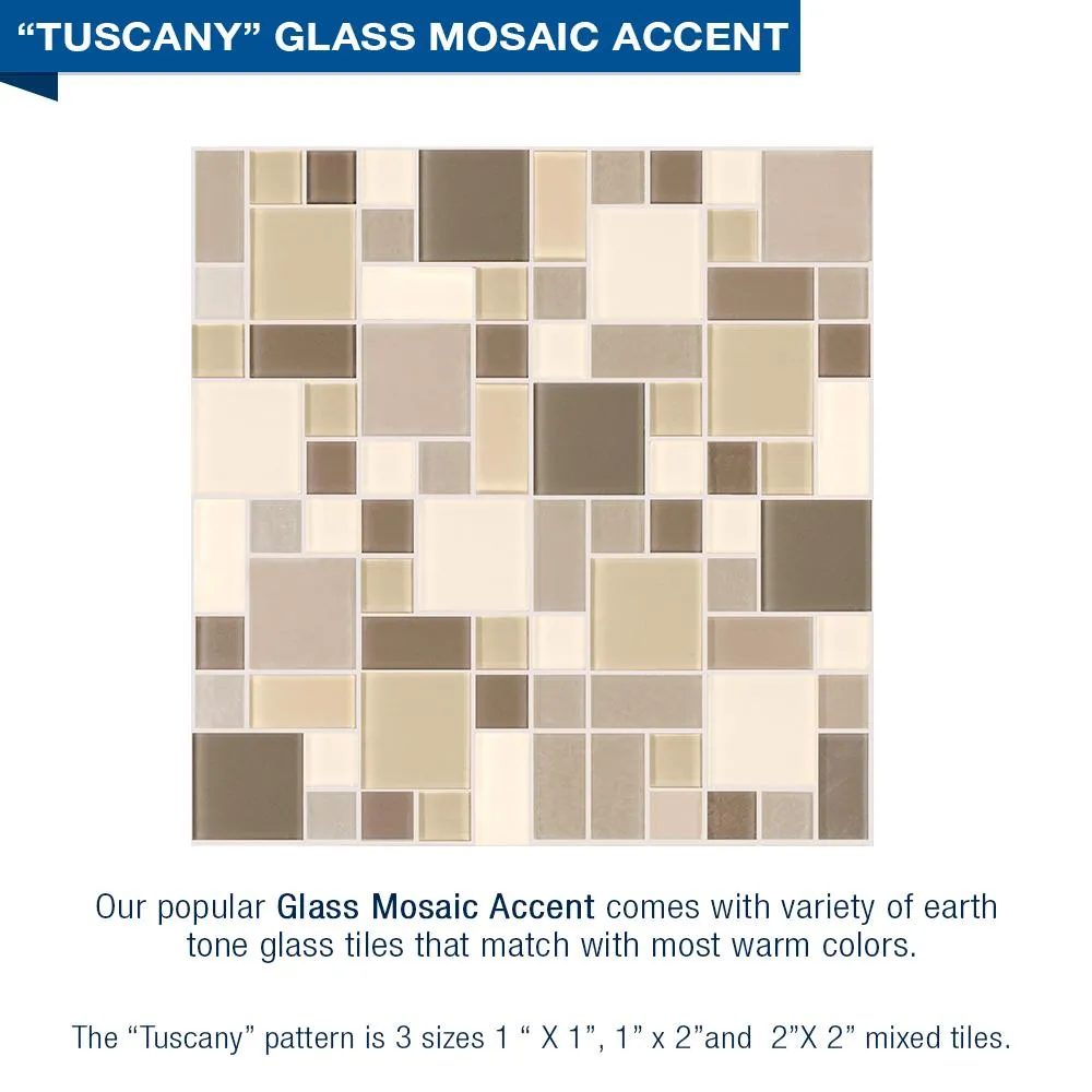 Tuscany Mosaic Desert Sand Small Alcove Shower Kit
