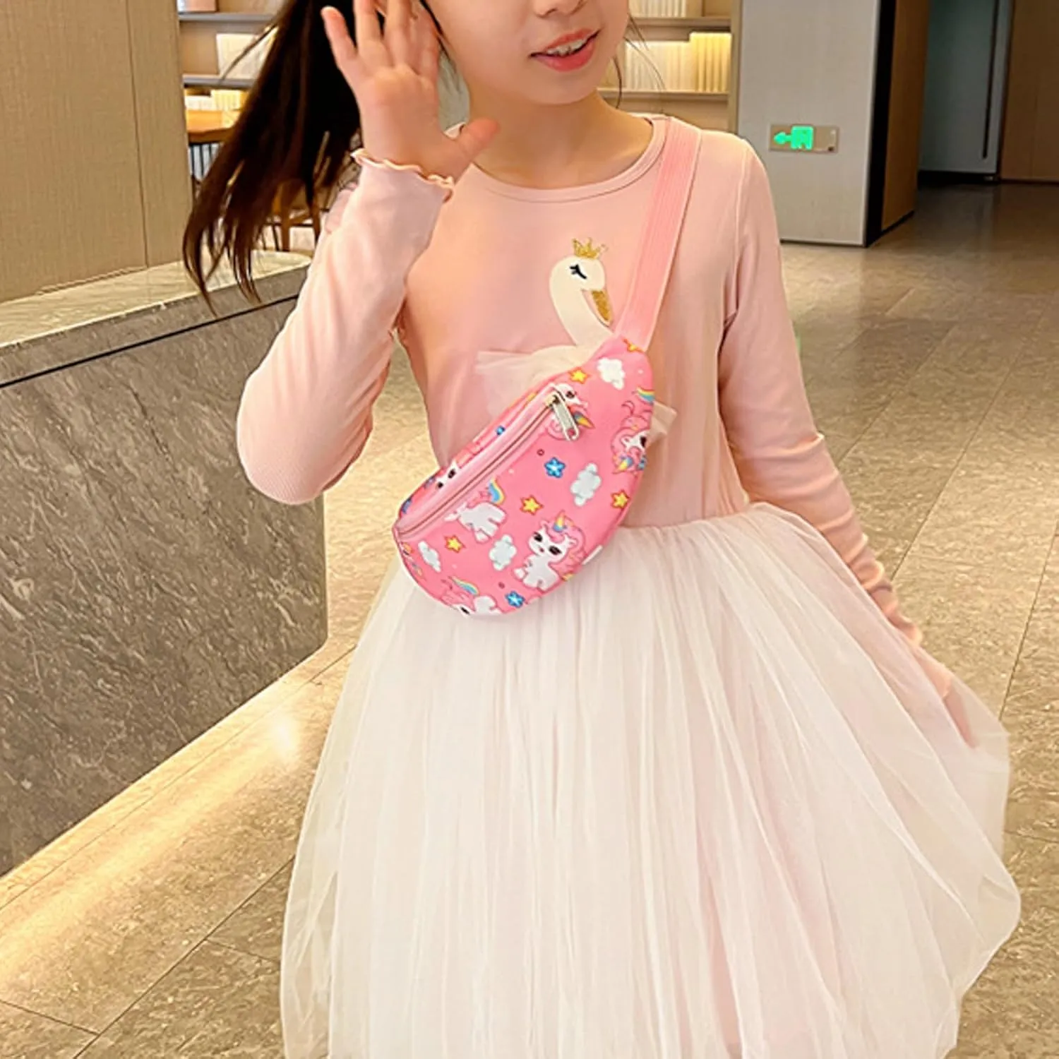 Unicorn Kids Fanny Pack for Toddler Girls Boys Small Belt Bag Crossbody Sling Bag Waist Pack