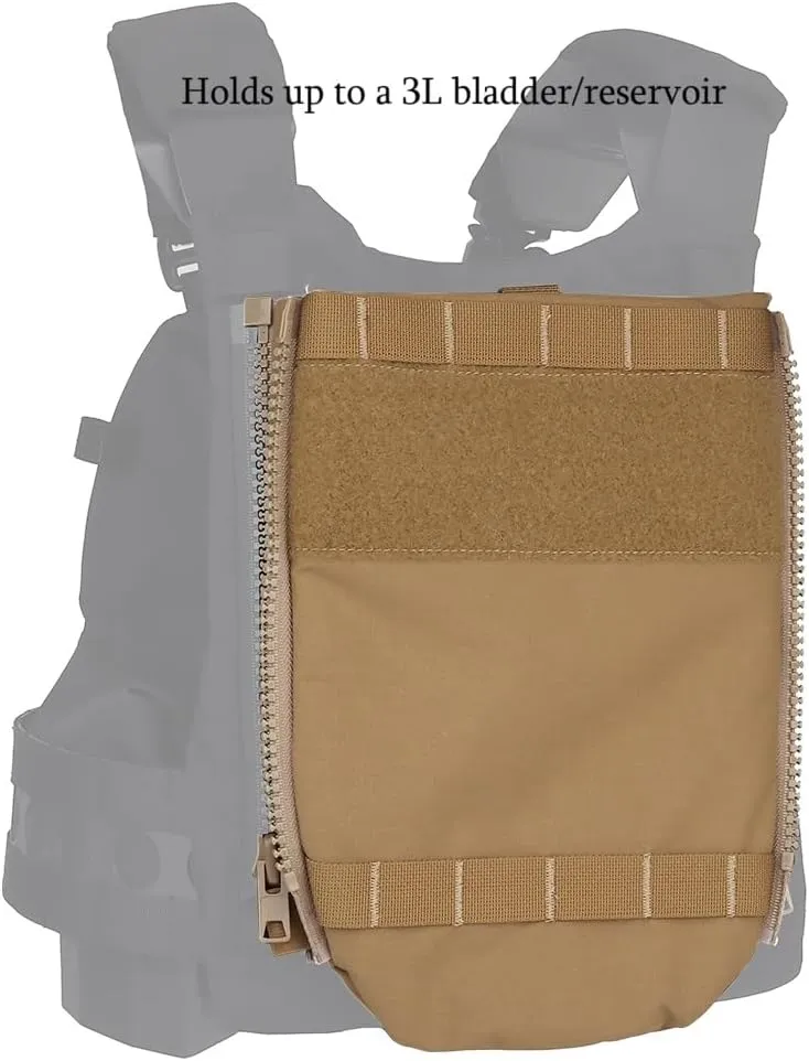 V5 PC Back Panel Water Bag,3L Water Hydration Carrier Zip On Back Panel Banger for Tactical Airsoft Vest