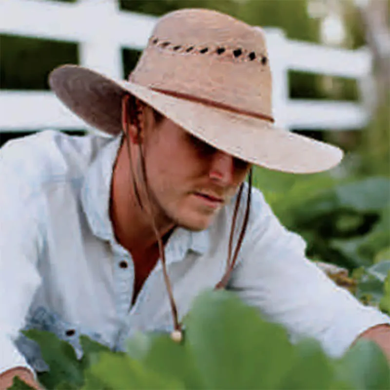 Vented Gardener Unisex Burnt Palm Leaf Safari Hat up to 2XL - Tula Hats