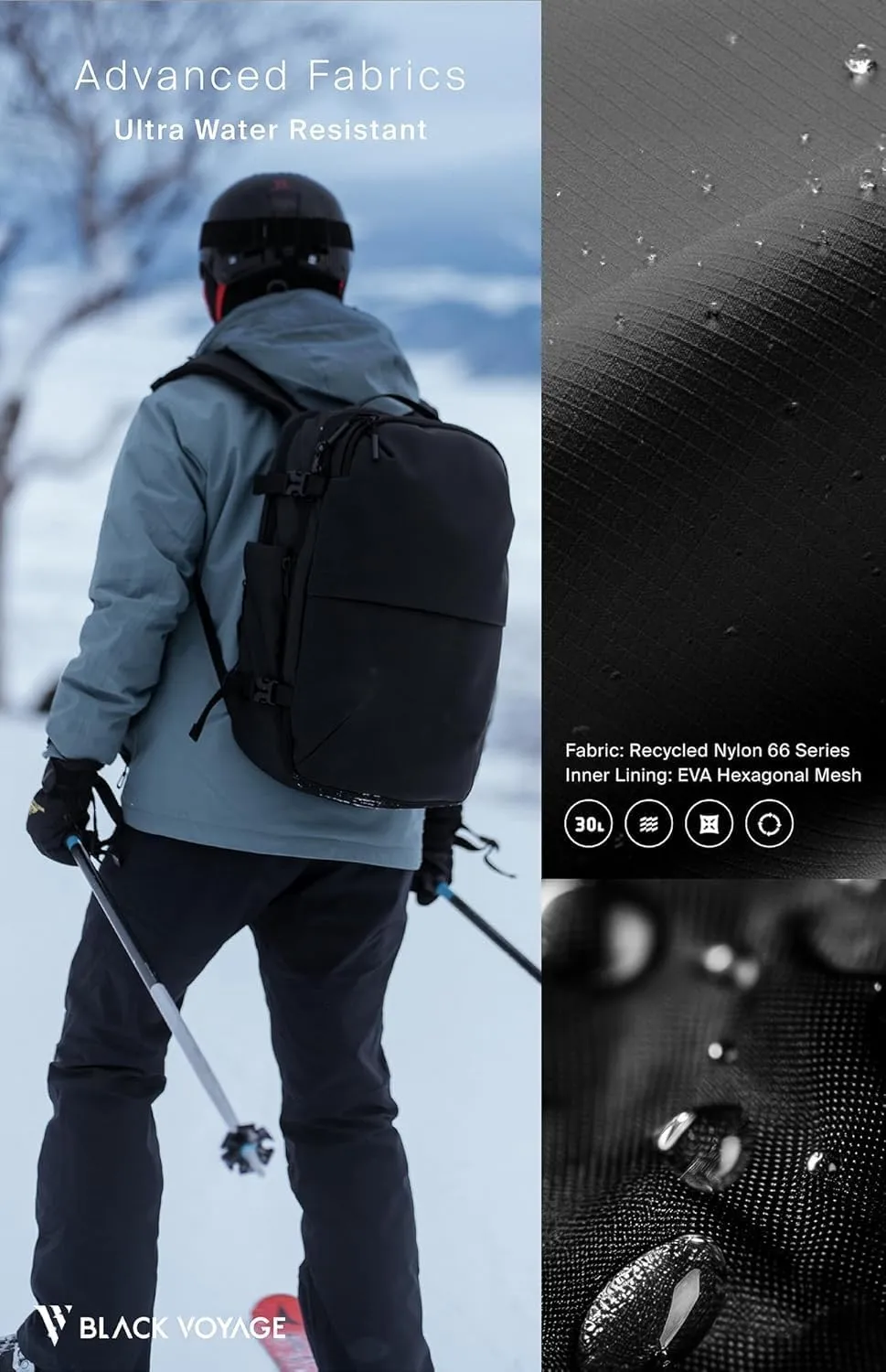 Vortex Vacuum Seal Travel Backpack 45L Exapandable Air Compression System Water Resistant TSA Lock Carry-On Suitcase Luggage Black AERO Lite - Vacuum Pump Included