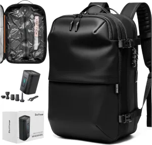 Vortex Vacuum Seal Travel Backpack 45L Exapandable Air Compression System Water Resistant TSA Lock Carry-On Suitcase Luggage Black AERO Lite - Vacuum Pump Included