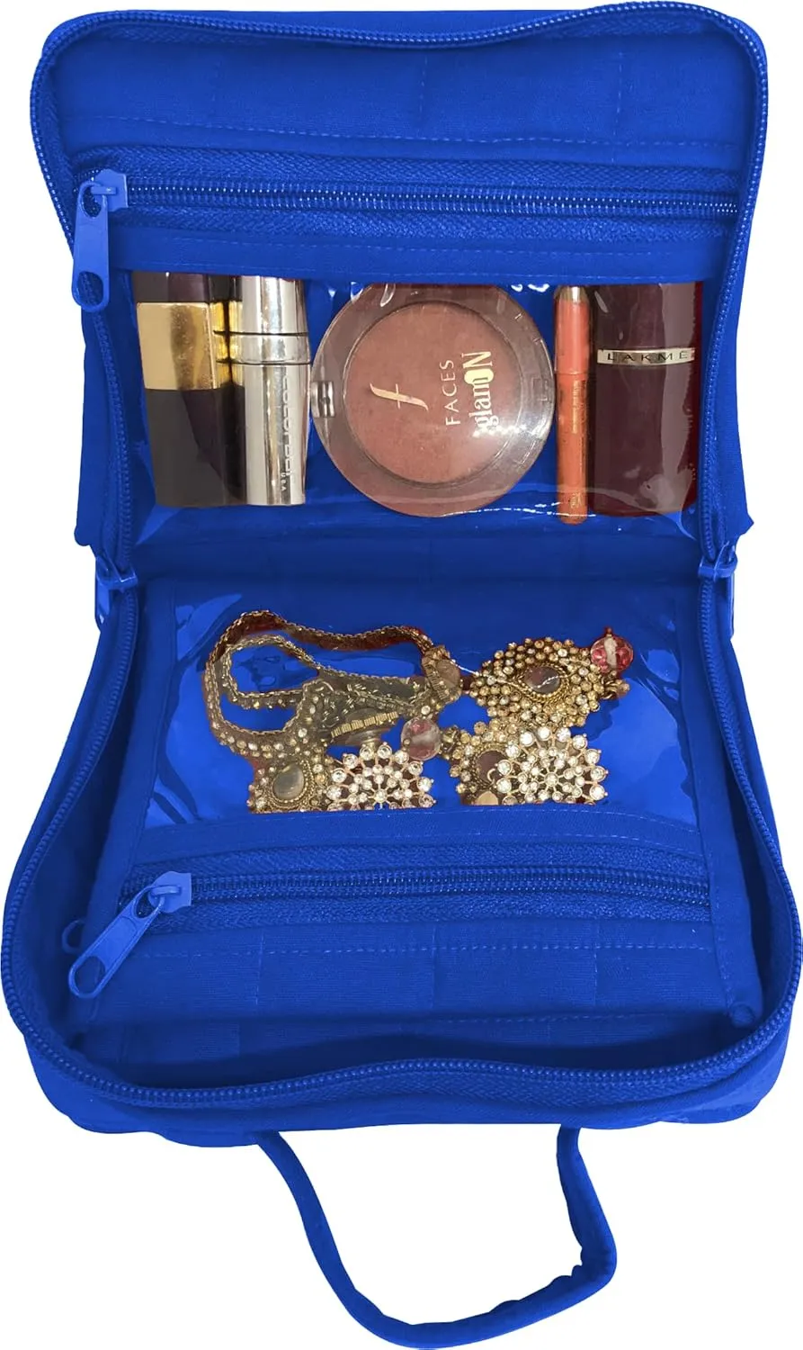Yazzii Crafters Mini Organizer Tote Bag - Portable Storage Organizer for Crafts, Cosmetics,& Jewelry Royal Blue