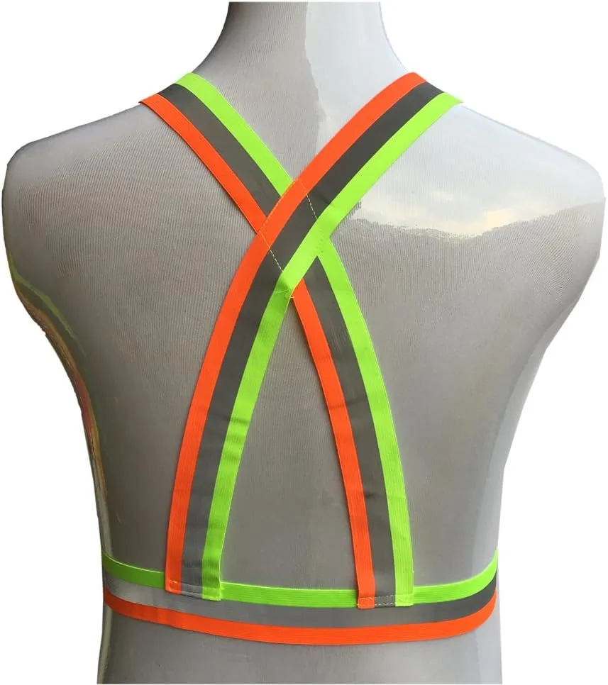 zojo Reflective Vest | Lightweight, Adjustable & Elastic | Safety & High Visibility for Running, Jogging, Walking,Cycling | Fits Outdoor Clothing (Pack of 10, Mixture Neon Orange & Yellow)